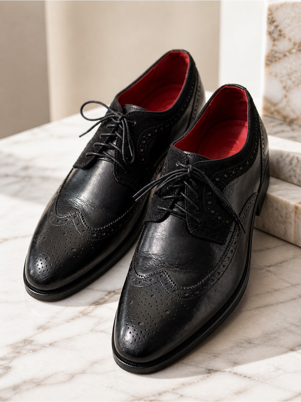 Carlos Santana Black Wingtip Oxford Dress Shoes Men’s Size 11 Brogue Lace Up